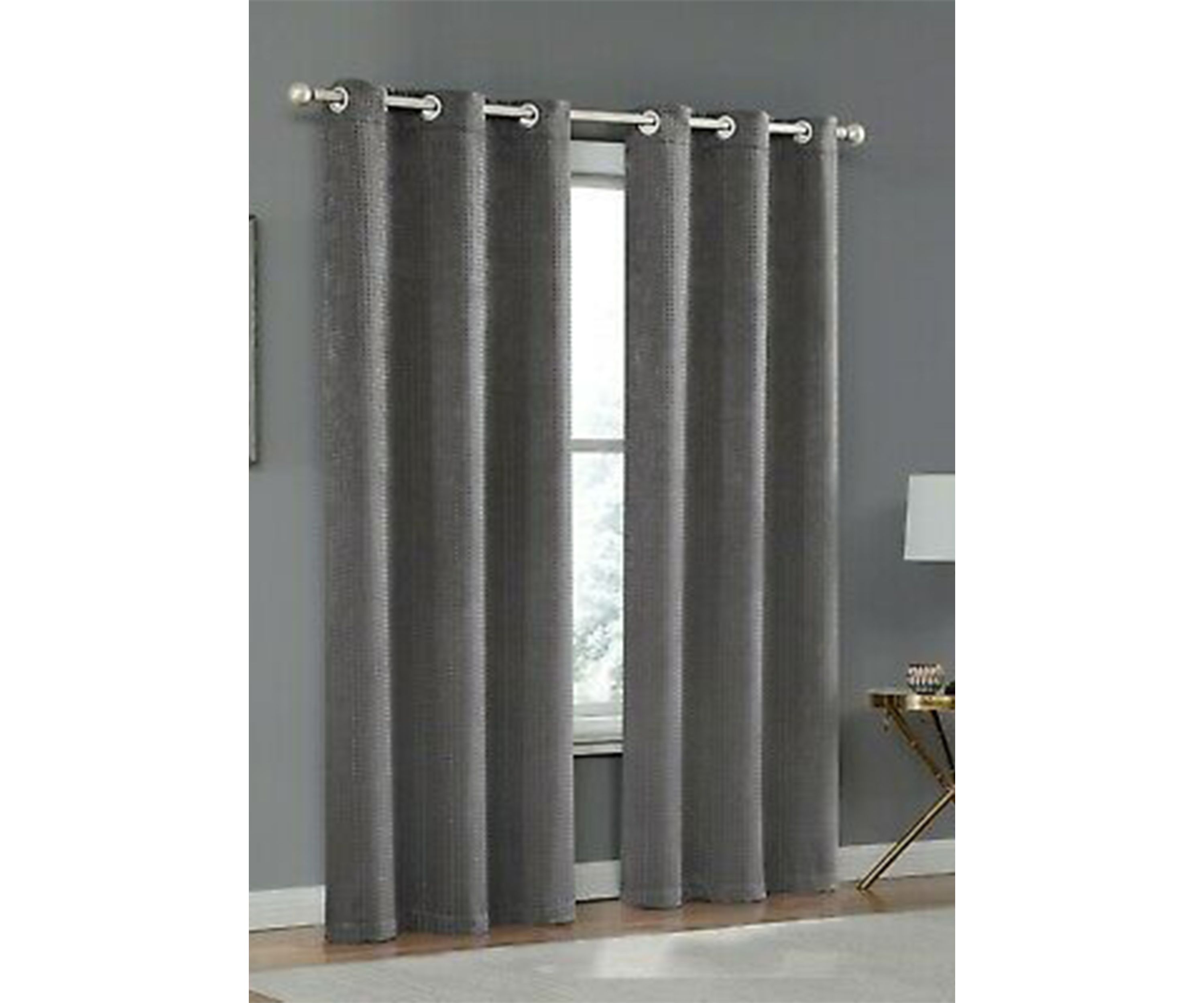 Times Square Woven Basketweave Blackout Thermal Insulated Window Panel Pair