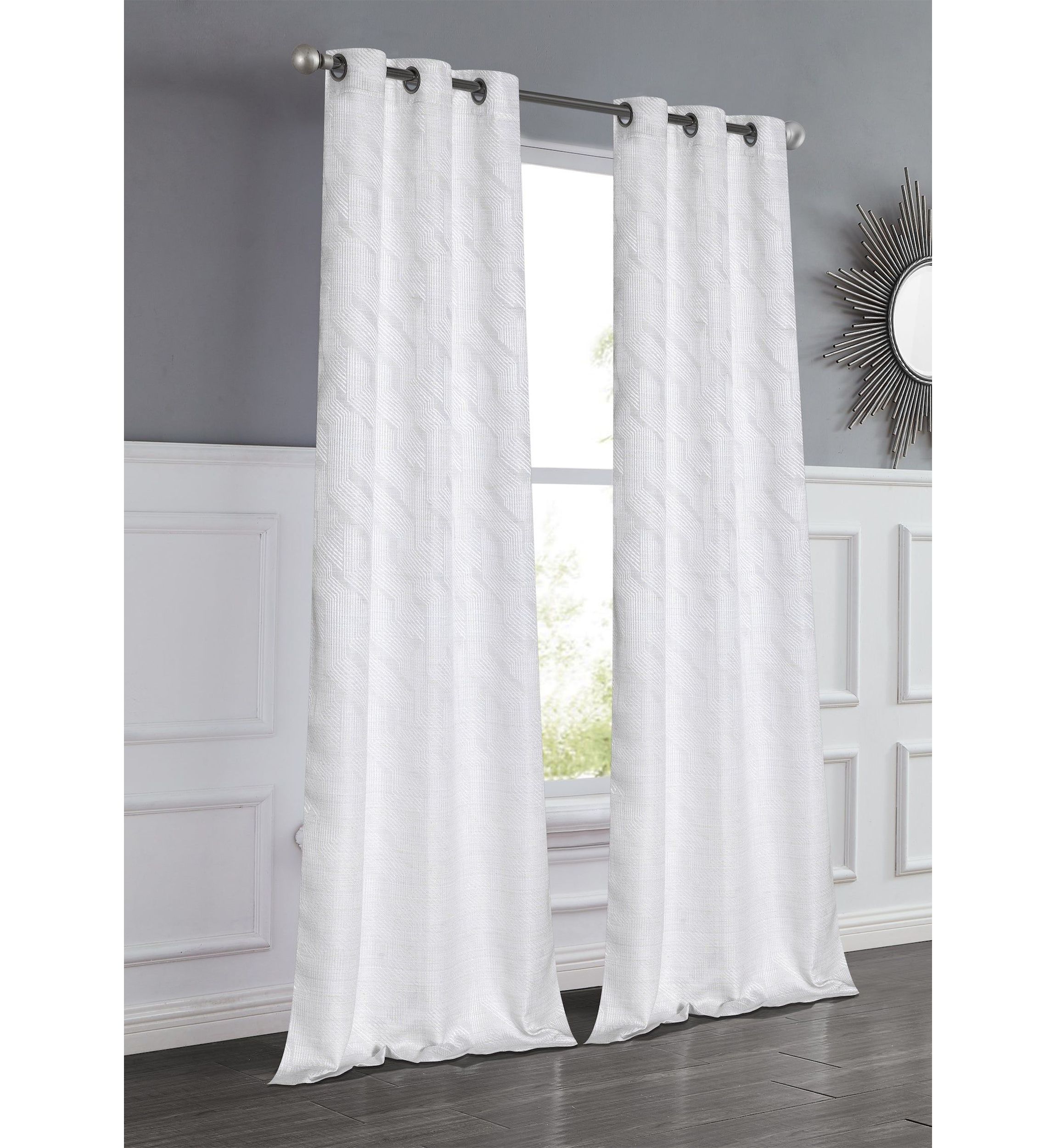 Lexington Threaded Lurex Jacquard Design Room Darkening  Window Panel Pair