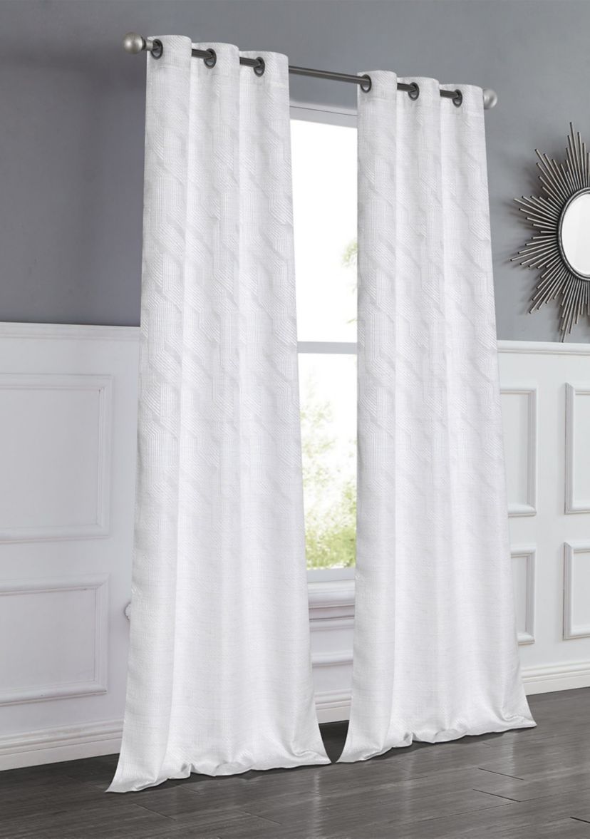 Lexington Threaded Lurex Jacquard Design Room Darkening  Window Panel Pair