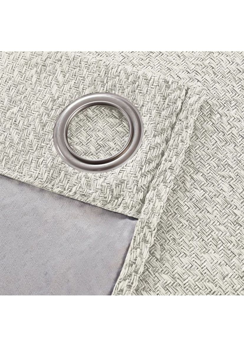 Boston Woven Herringbone Blackout Thermal Insulated Window Panel Pair