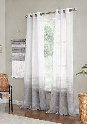 Linea Ombre Striped Linen Look  Light Filtering Window Panel Pair