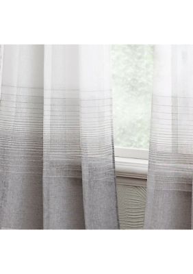 Linea Ombre Striped Linen Look  Light Filtering Window Panel Pair