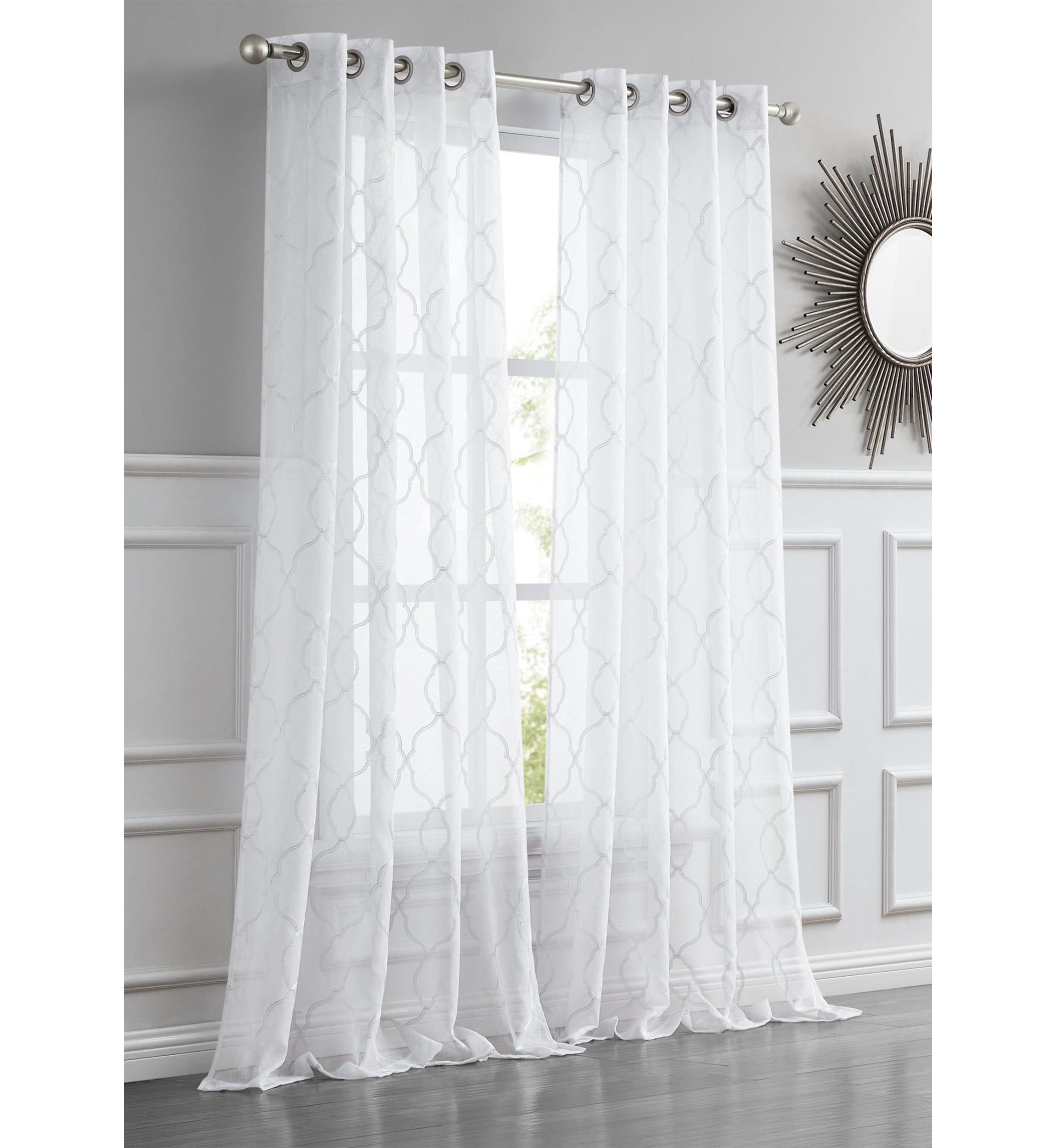 Springfield 3D Embroidered Sheer Single Window Panel