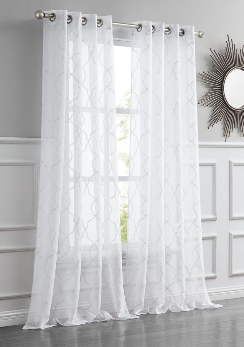 Springfield 3D Embroidered Sheer Single Window Panel