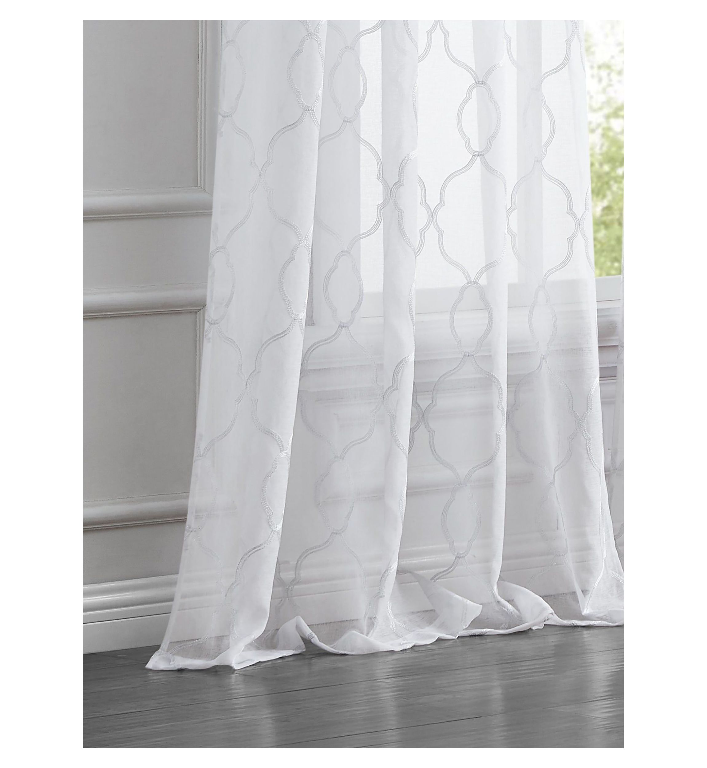 Springfield 3D Embroidered Sheer Single Window Panel