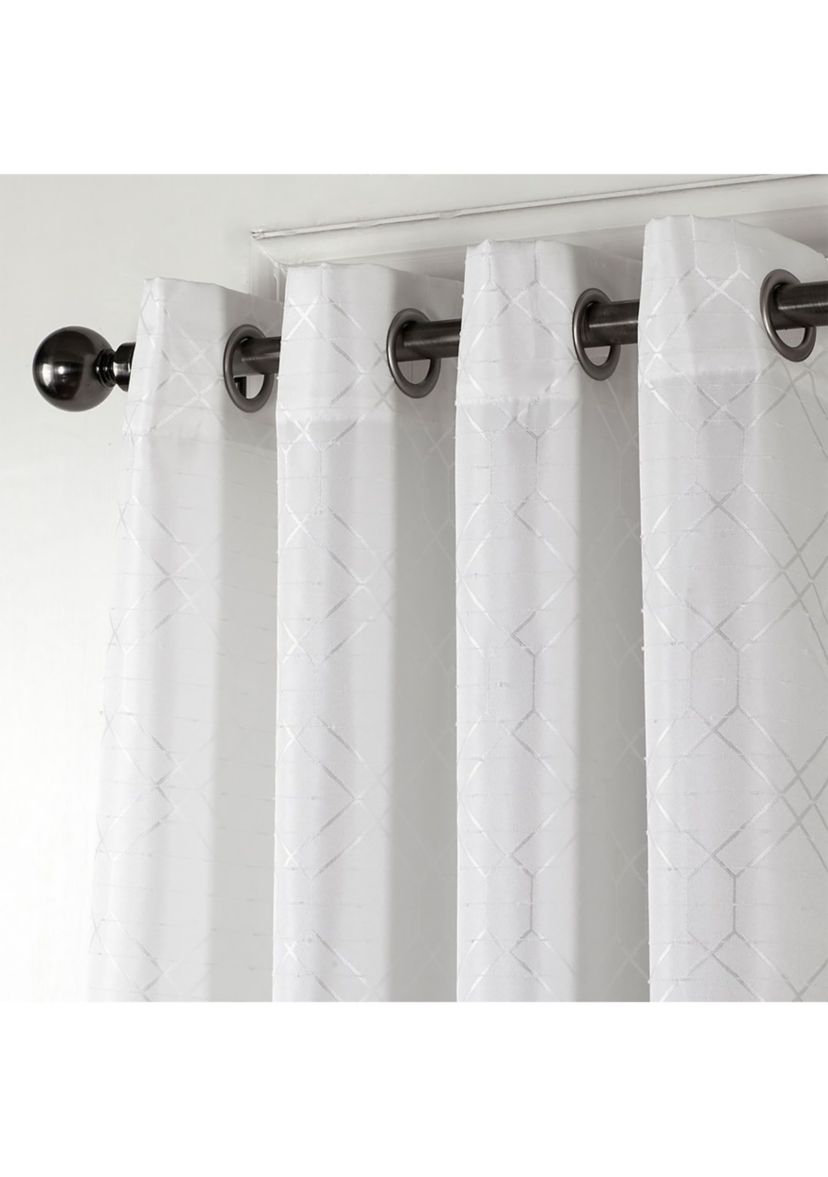St.Pierre 3D Tonal Embroidered Room Darkening Single Window Panel