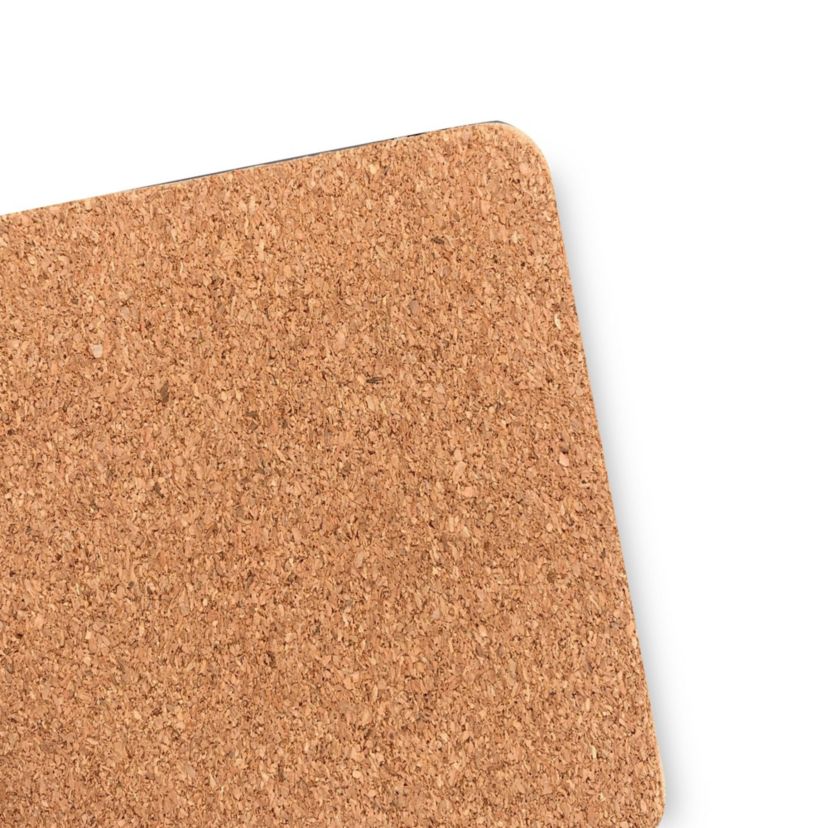 Marble Cork Foil Printed Marble Granite Designed Thick Cork Textured 4" x 4" Square Coaster Set of 4