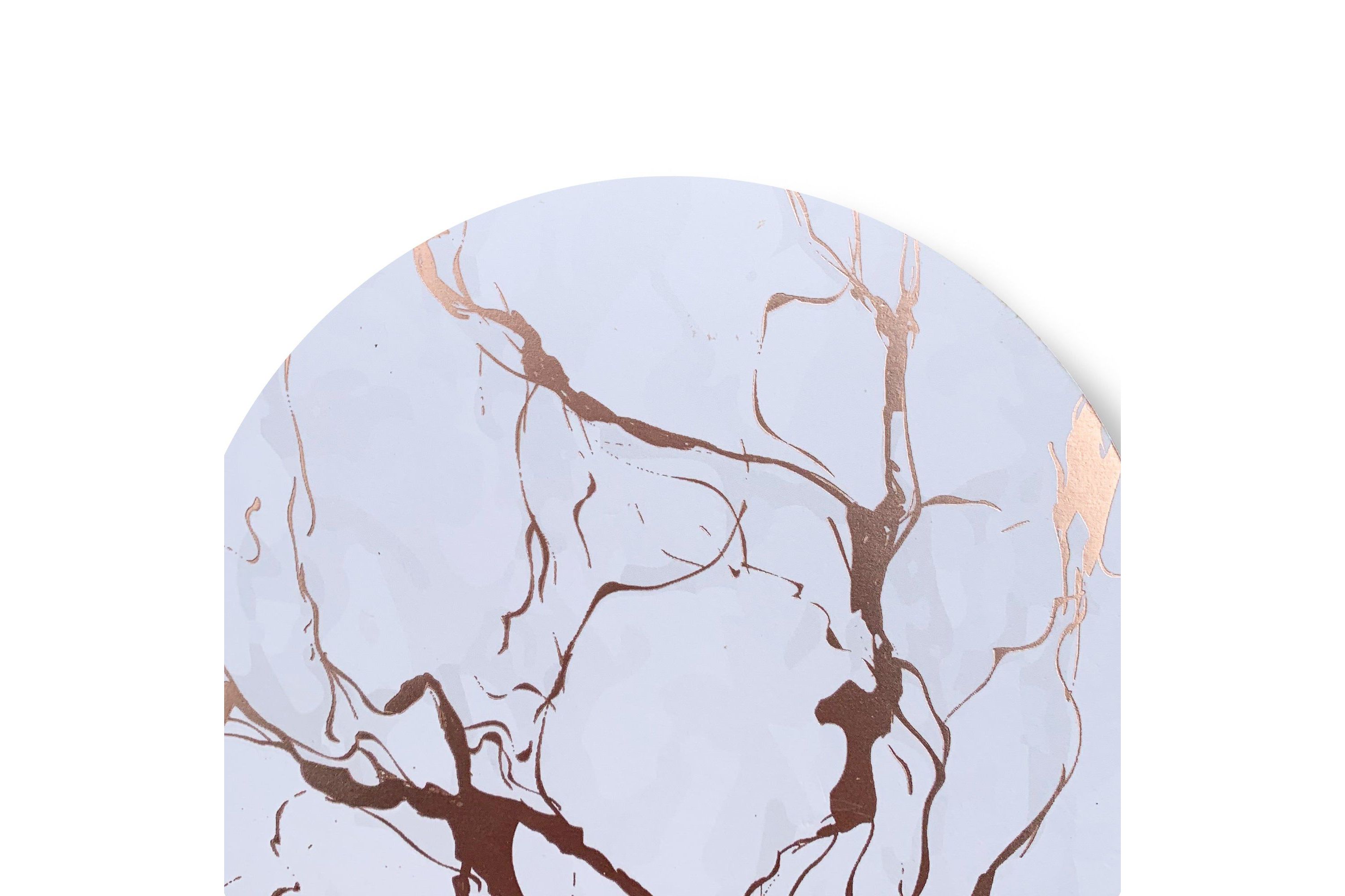 Marble Cork Foil Printed Marble Granite Designed Thick Cork Textured 4" x 4" Round Coaster Set of 4