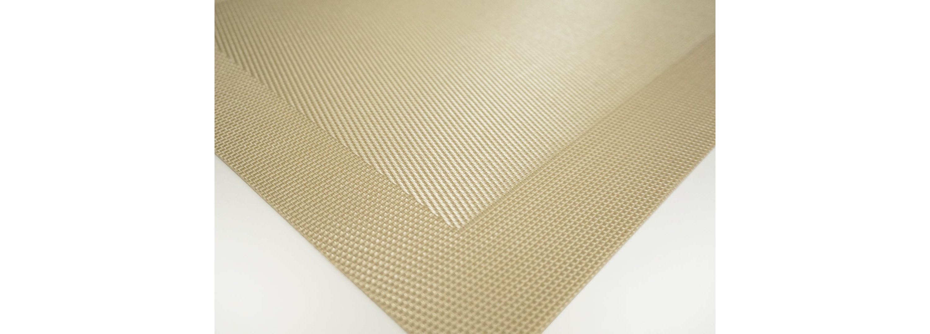 Santa Monica Woven Textilene Crossweave With Solid Geometric Pattern Reversible 13" x 19" Rectangular Placemat Set of 6