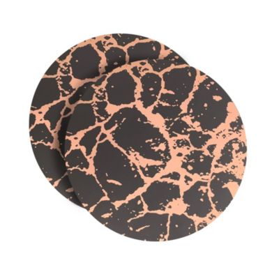 Marble Cork Foil Printed Granite Designed Thick Textured 15" x Round Placemat Set of 2