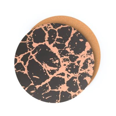 Marble Cork Foil Printed Granite Designed Thick Textured 15" x Round Placemat Set of 2