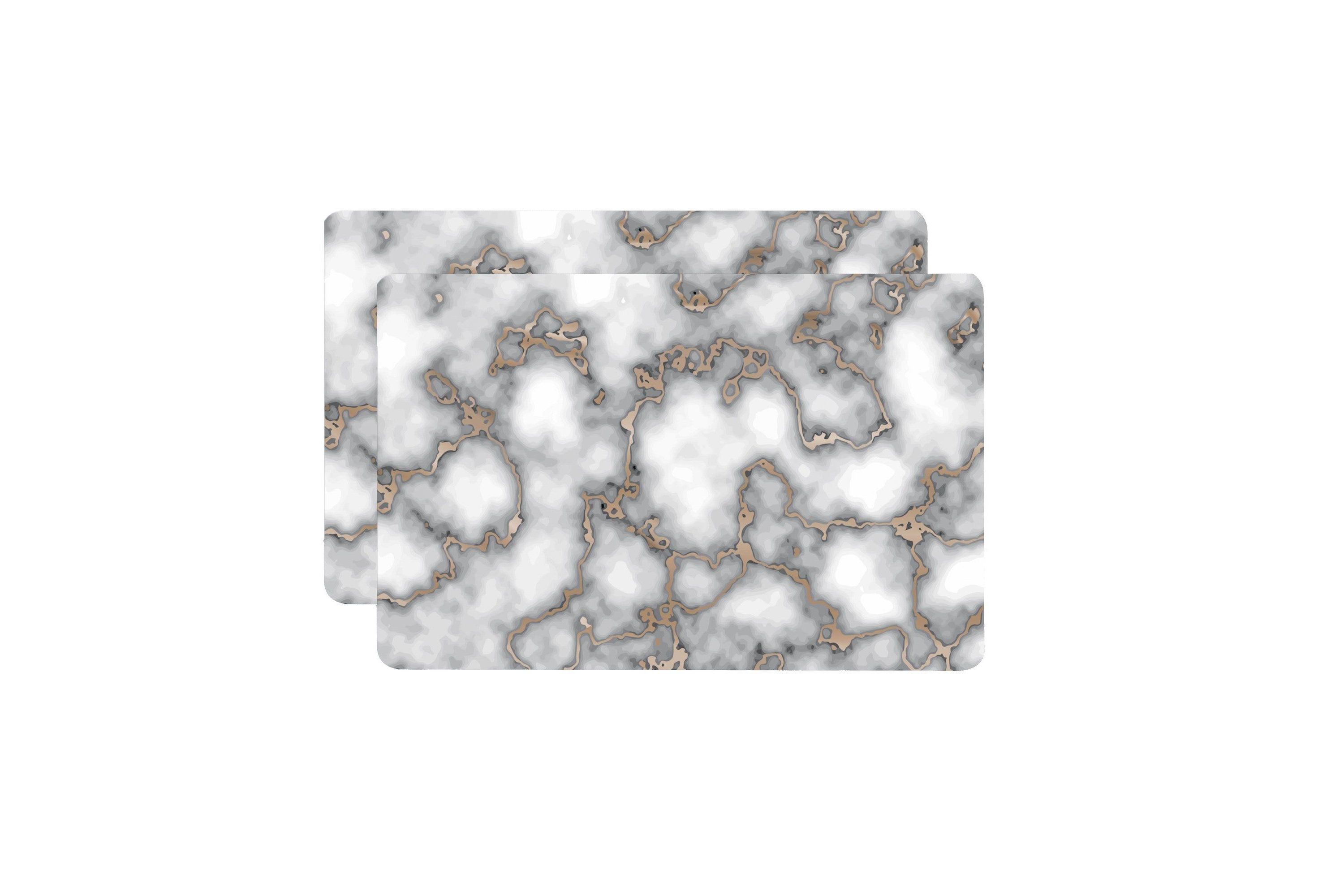 Marble Cork Foil Printed Marble Granite Designed Thick Cork Textured 12" x 18" Rectangular Placemat Set of 2
