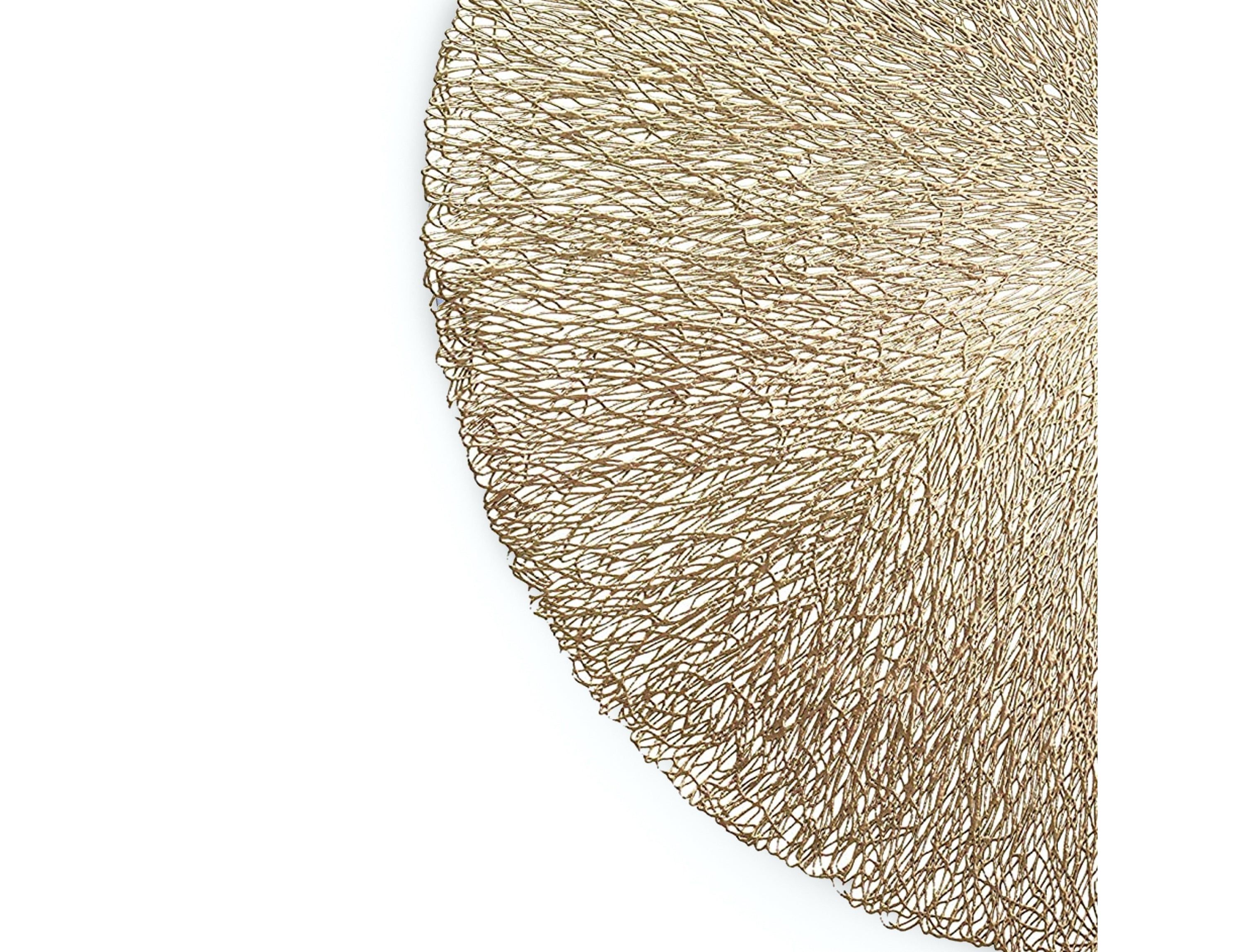 Royal Woven Metallic Lace Crossweave With a Tangled Metallic Lace Pattern Reversible 15" x 15" Round Placemat Set of 4