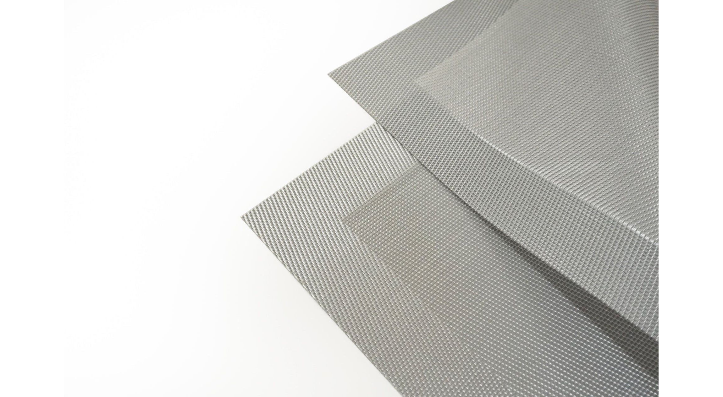 Napa Woven Textilene Crossweave With Solid Geometric Pattern Reversible 15" x 15" Square Placemat Set of 4