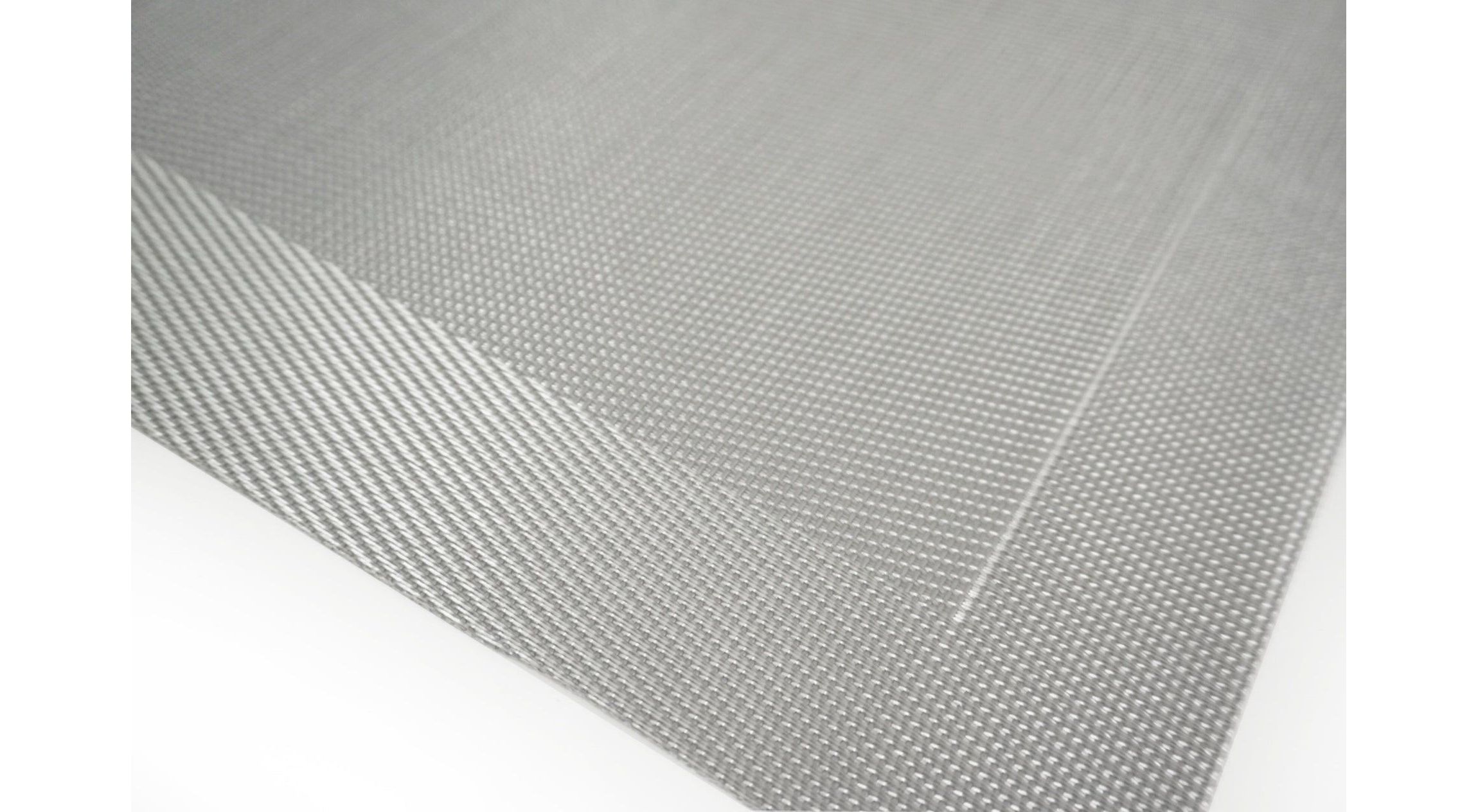 Napa Woven Textilene Crossweave With Solid Geometric Pattern Reversible 15" x 15" Square Placemat Set of 4