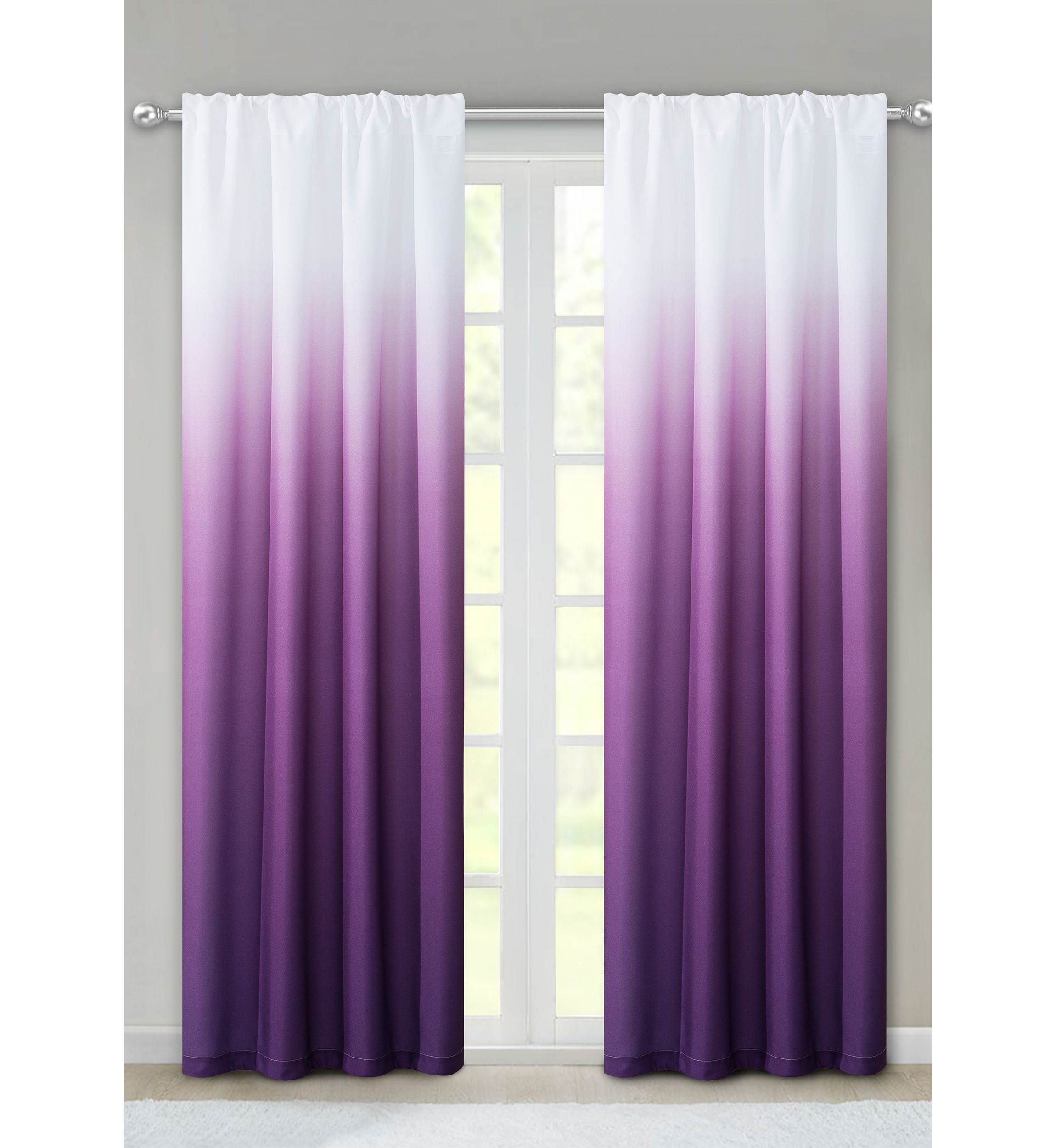 Shades Room Darkening Rod Pocket Window Curtain Panel Pair