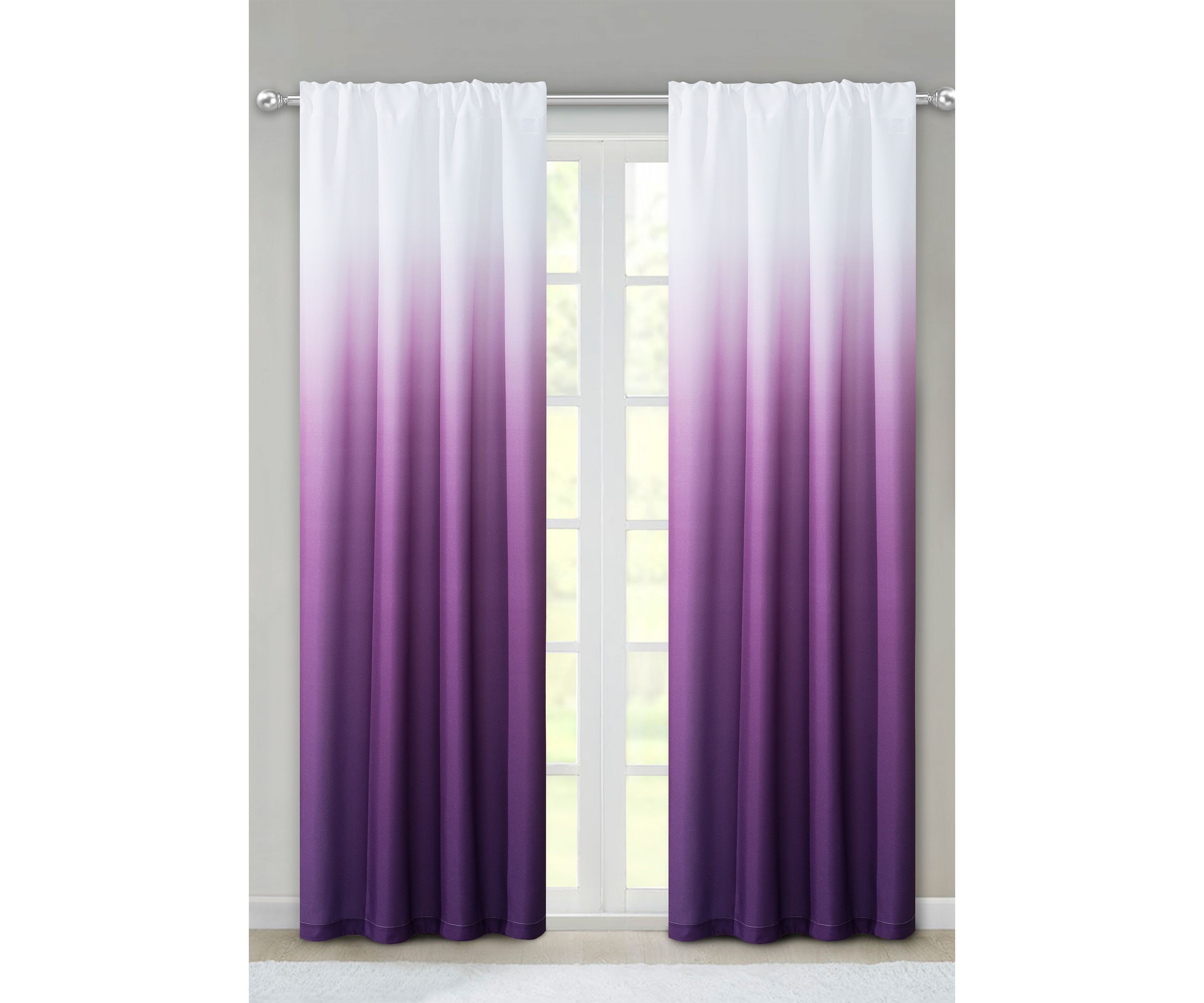 Shades Room Darkening Rod Pocket Window Curtain Panel Pair