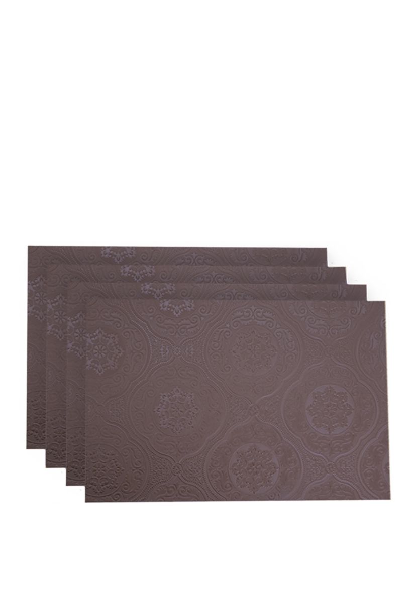 Hyde Park Faux Leather with Suede Backing Placemats- Set of 4