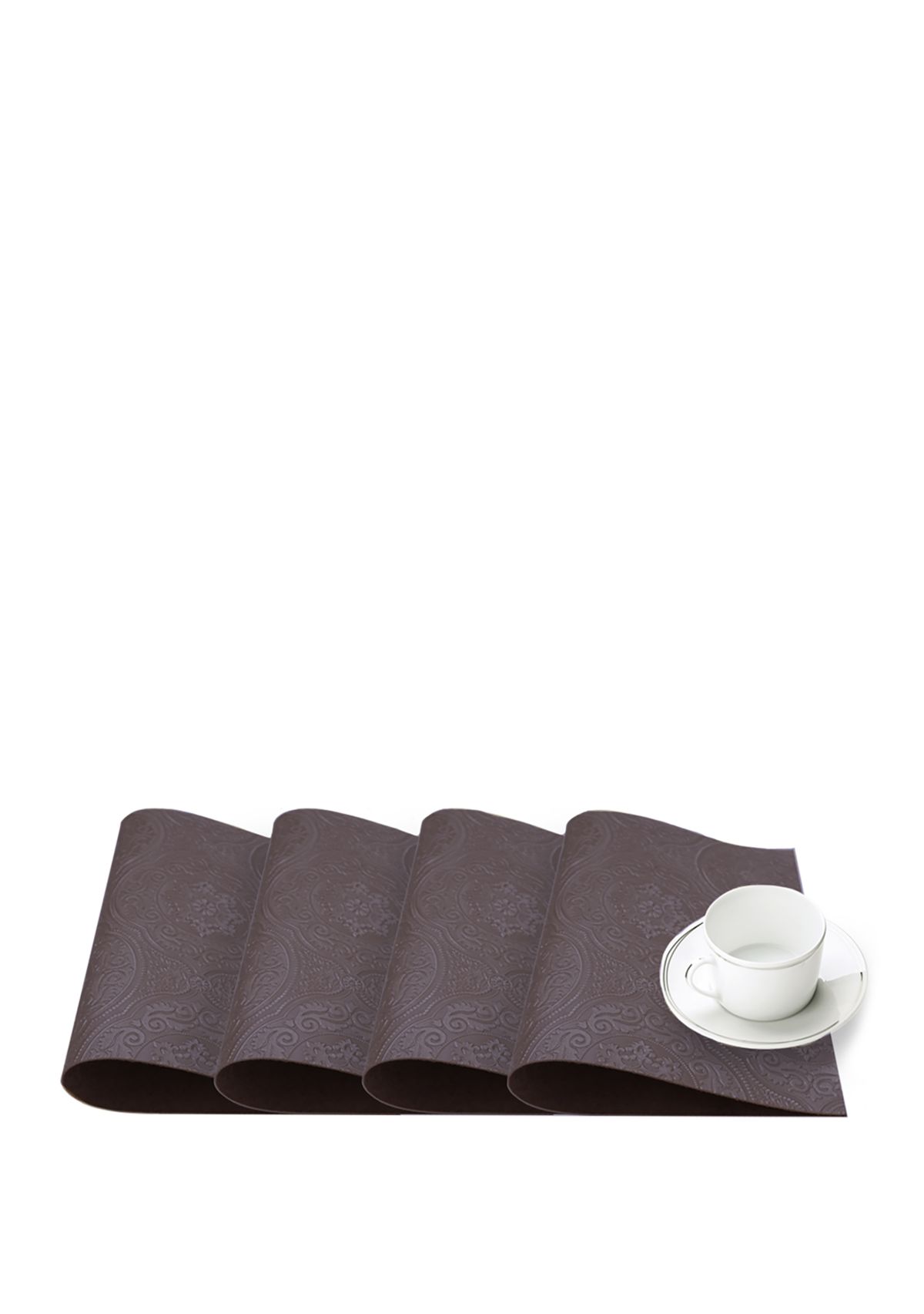Hyde Park Faux Leather with Suede Backing Placemats- Set of 4