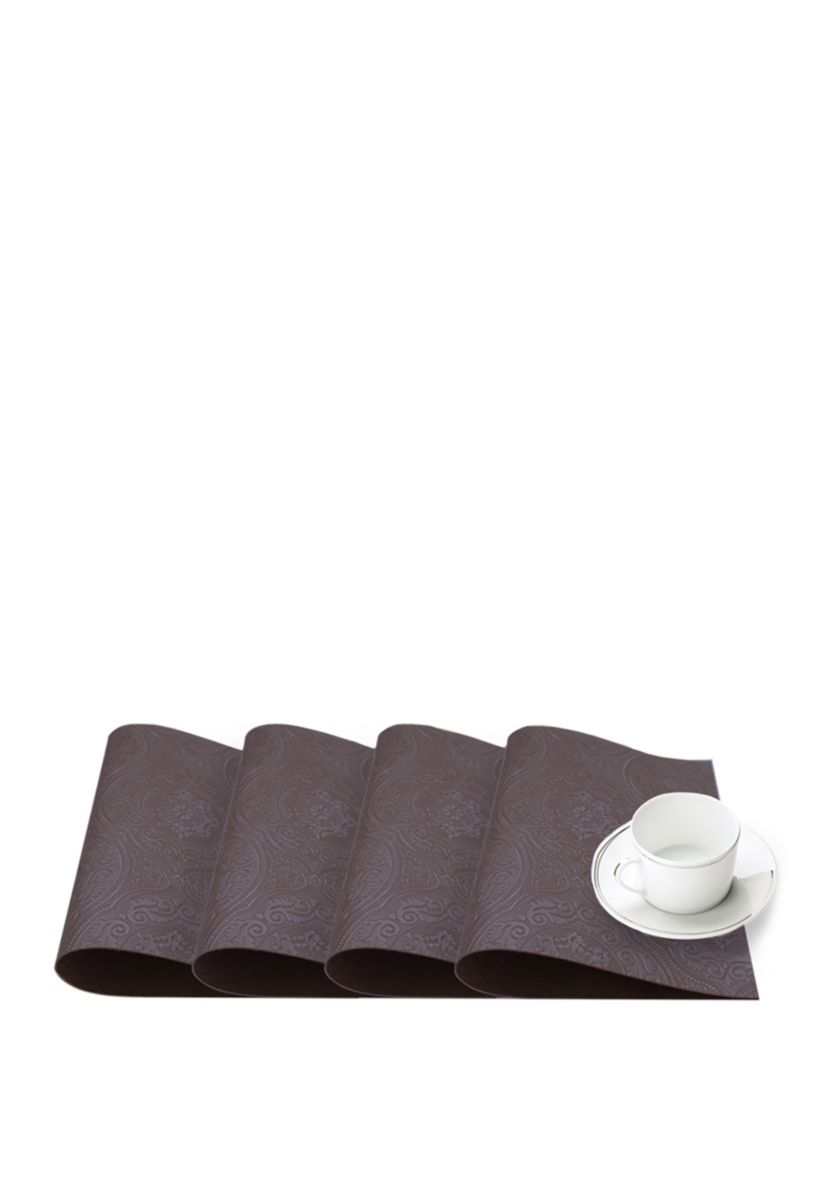Hyde Park Faux Leather with Suede Backing Placemats- Set of 4