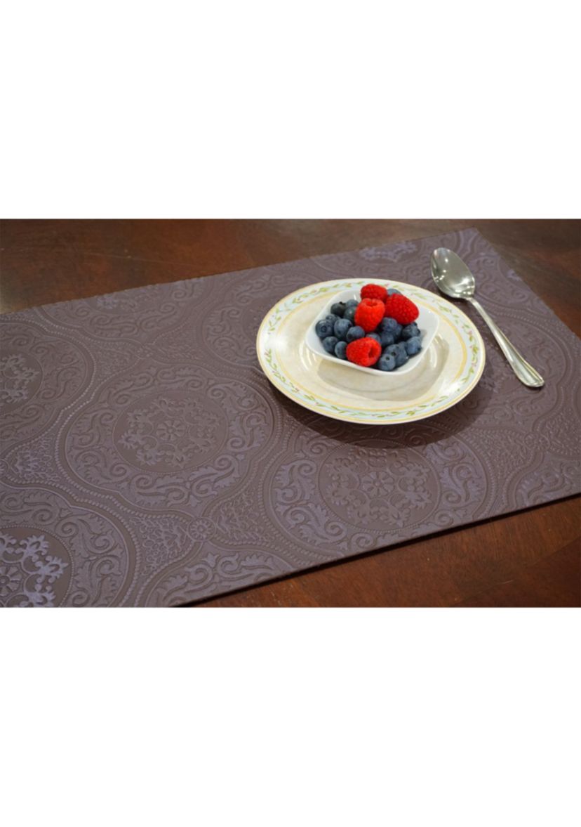 Hyde Park Faux Leather with Suede Backing Placemats- Set of 4