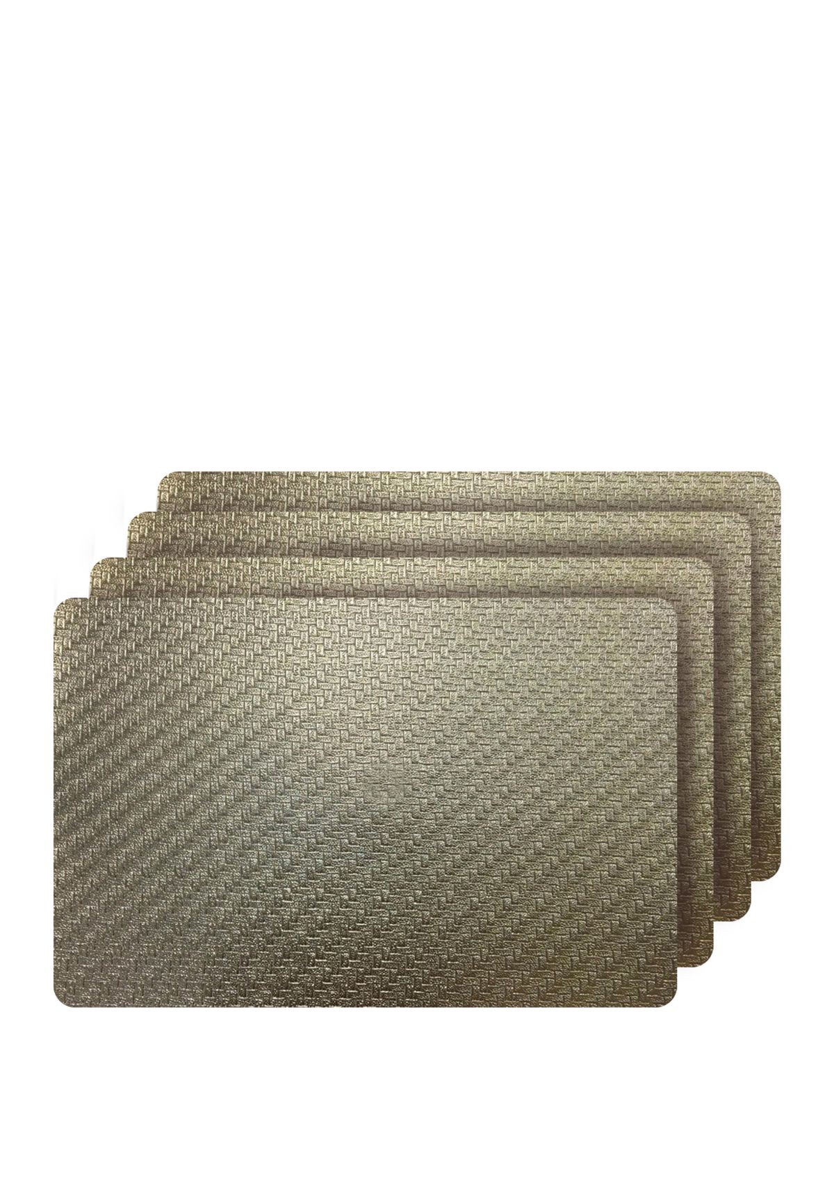 Set of 4 Cambria Metallic Textured Faux Leather Rectangular Placemats