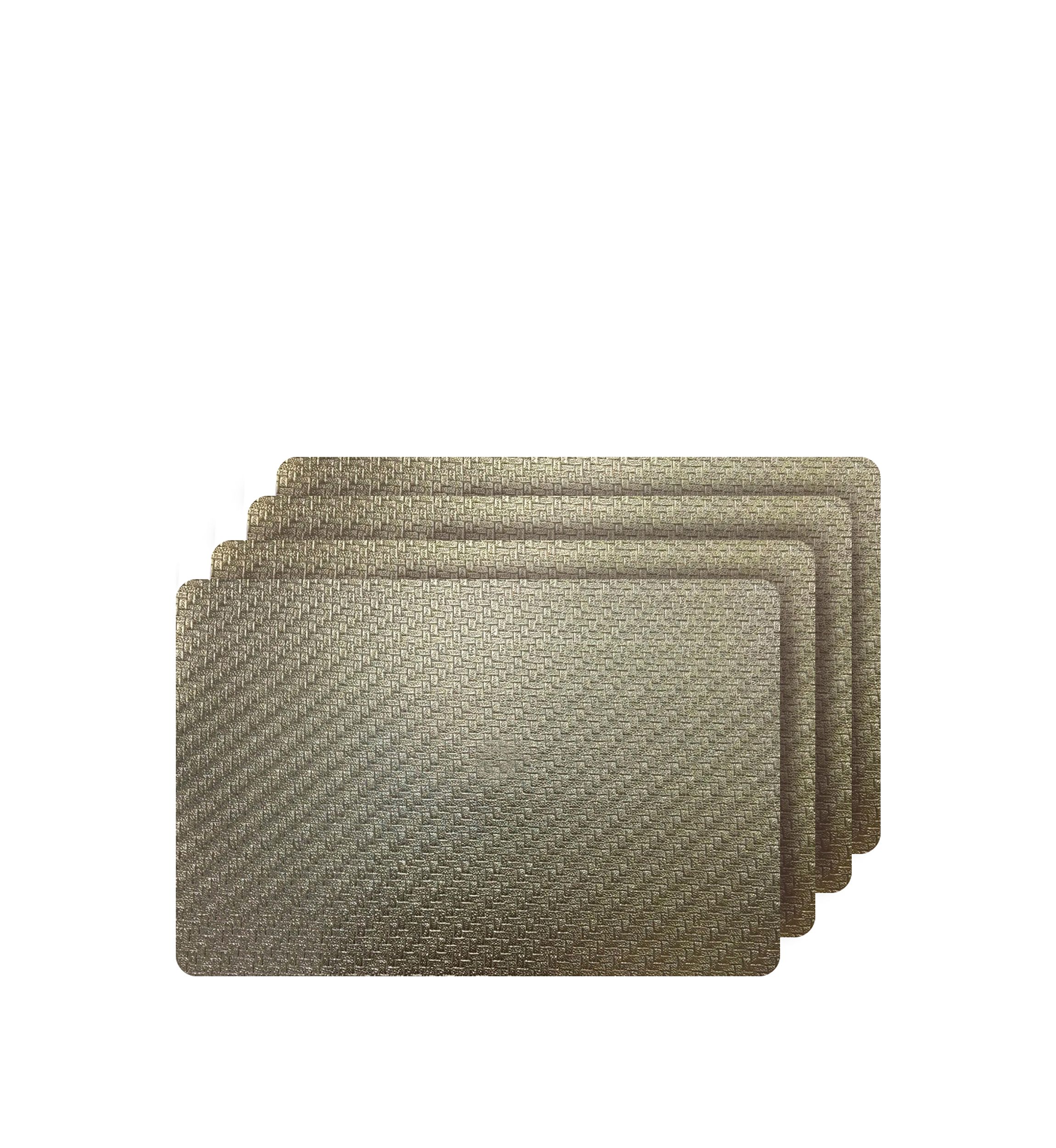 Set of 4 Cambria Metallic Textured Faux Leather Rectangular Placemats