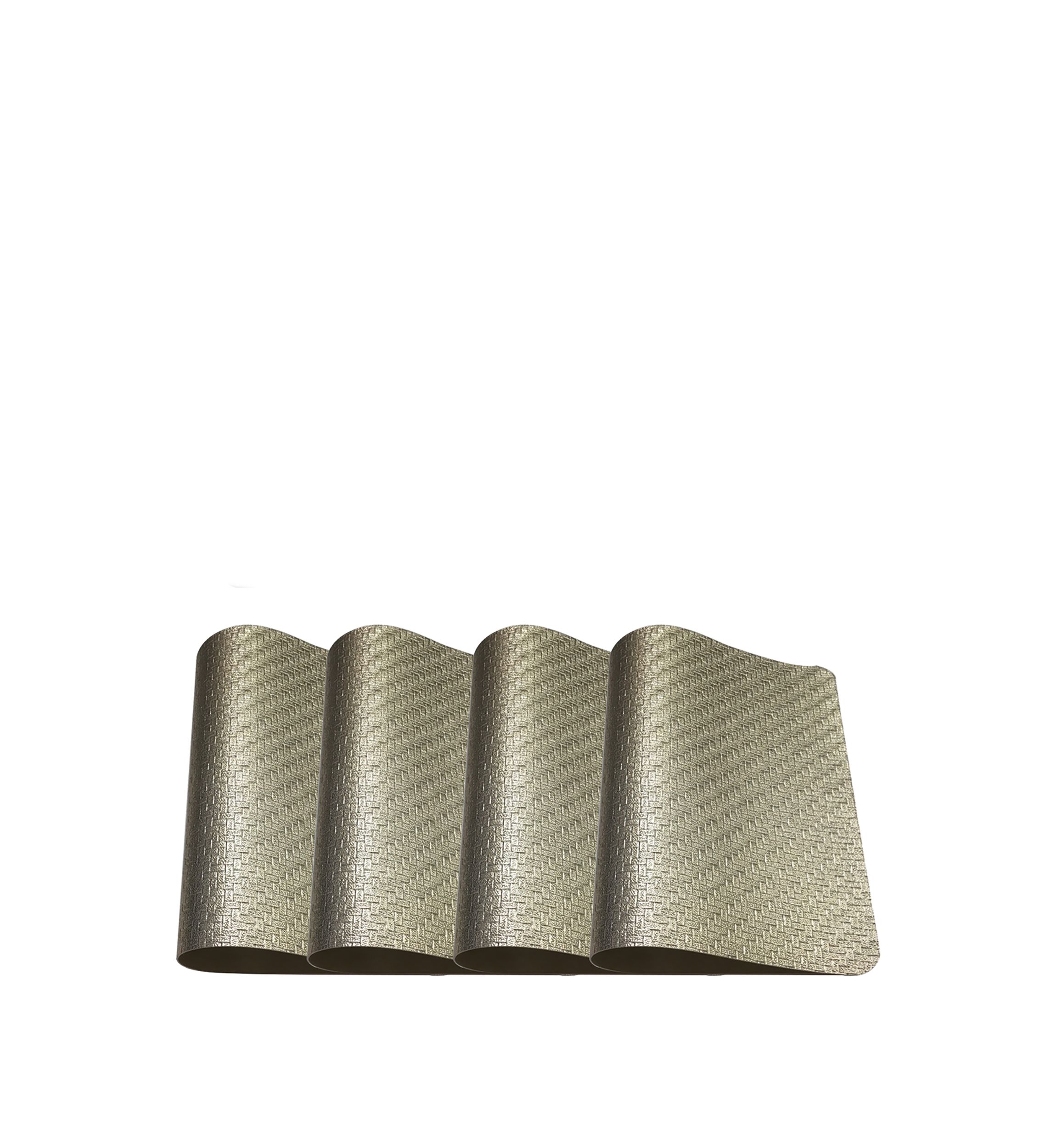 Set of 4 Cambria Metallic Textured Faux Leather Rectangular Placemats
