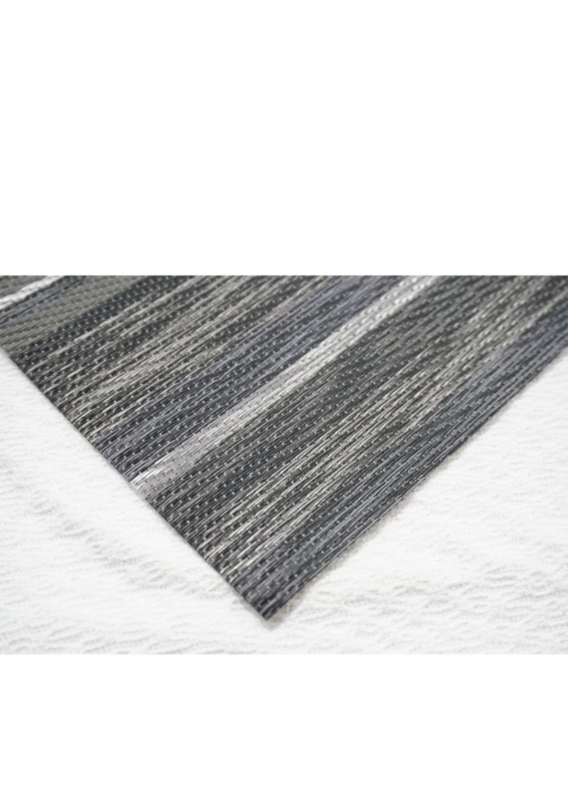 Multistripes Woven Textilene Reversible Rectangular Set of 6 Placemats