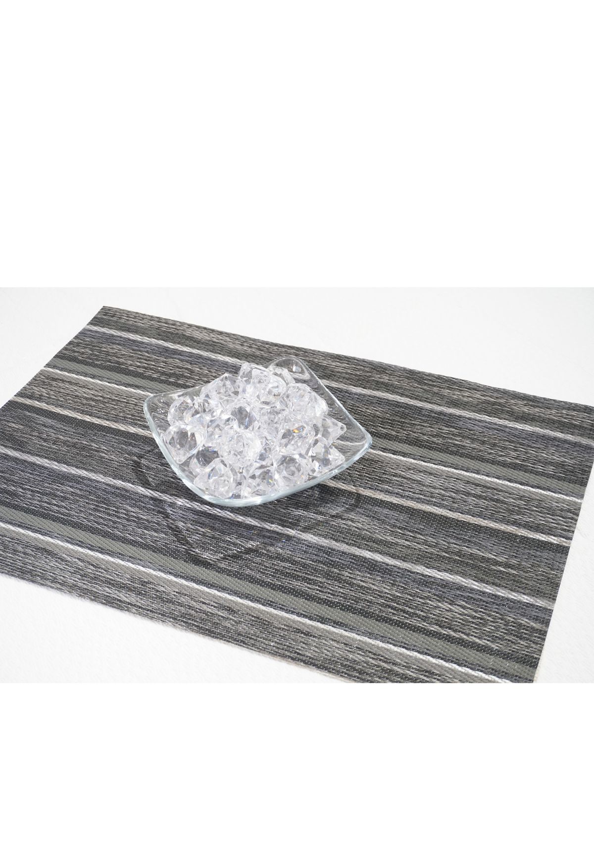 Multistripes Woven Textilene Reversible Rectangular Set of 6 Placemats