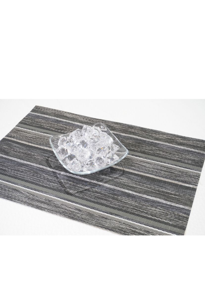 Multistripes Woven Textilene Reversible Rectangular Set of 6 Placemats