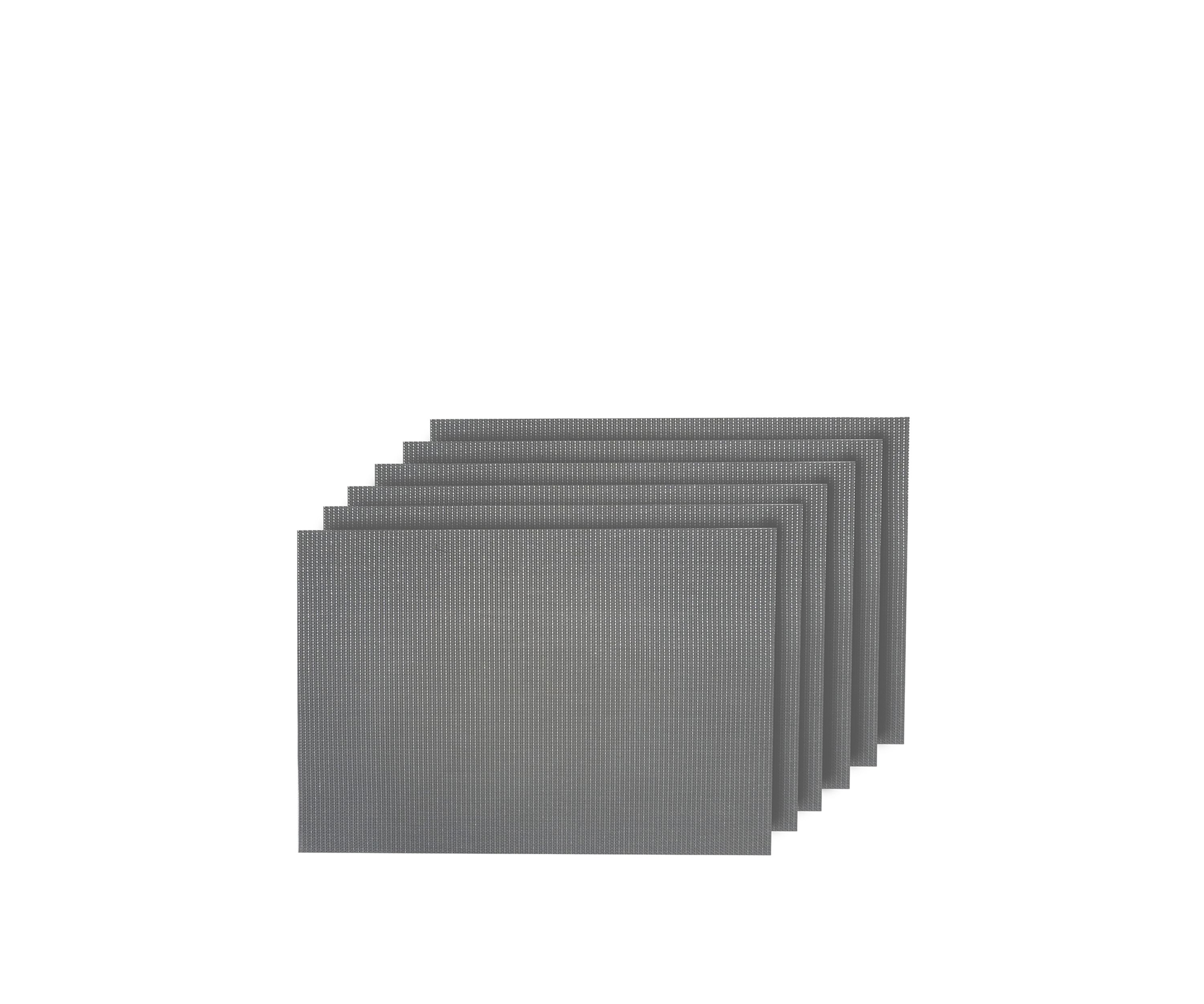 Natural Shimmer Woven Textilene Rectangular Set of 6 Placemats