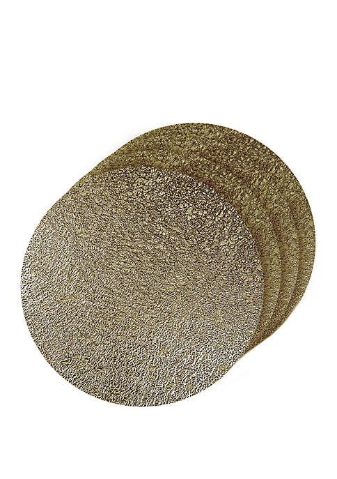 Dainty Home Lacey Metallic Round Set of 4