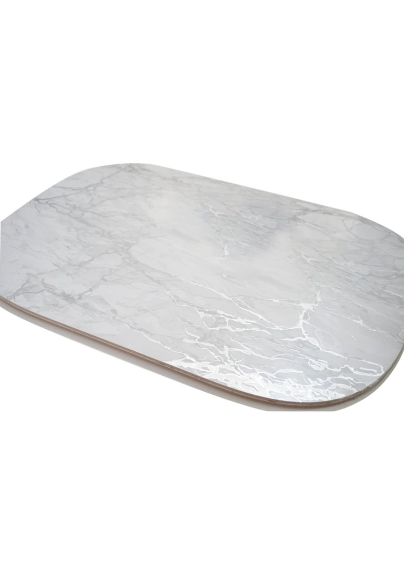 Marble Cork Foil Design Oval Set of 2 Placemats
