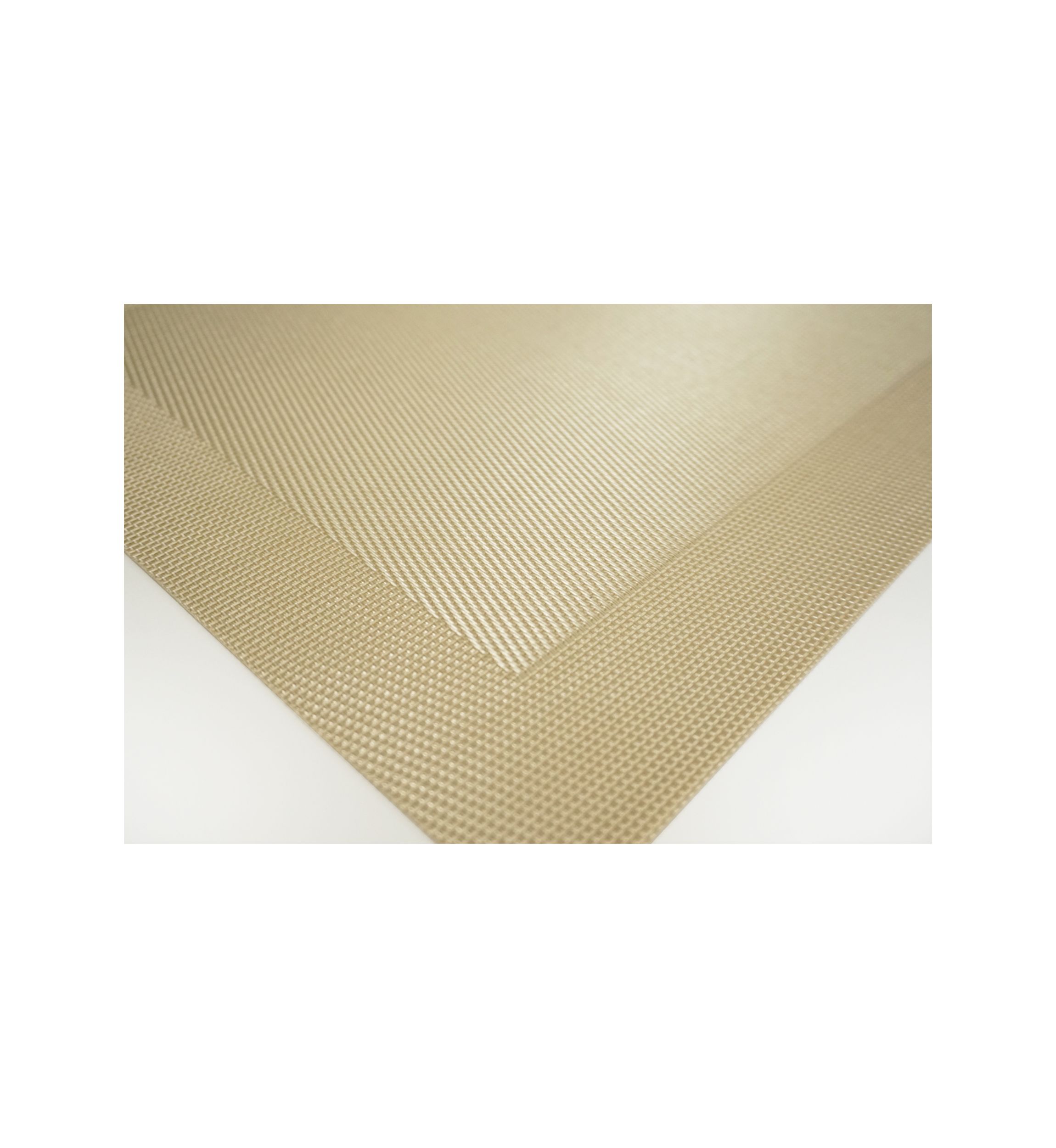 Napa Woven Textilene Crossweave With Solid Geometric Pattern Reversible 12" x 18" Rectangular Placemat Set of 4