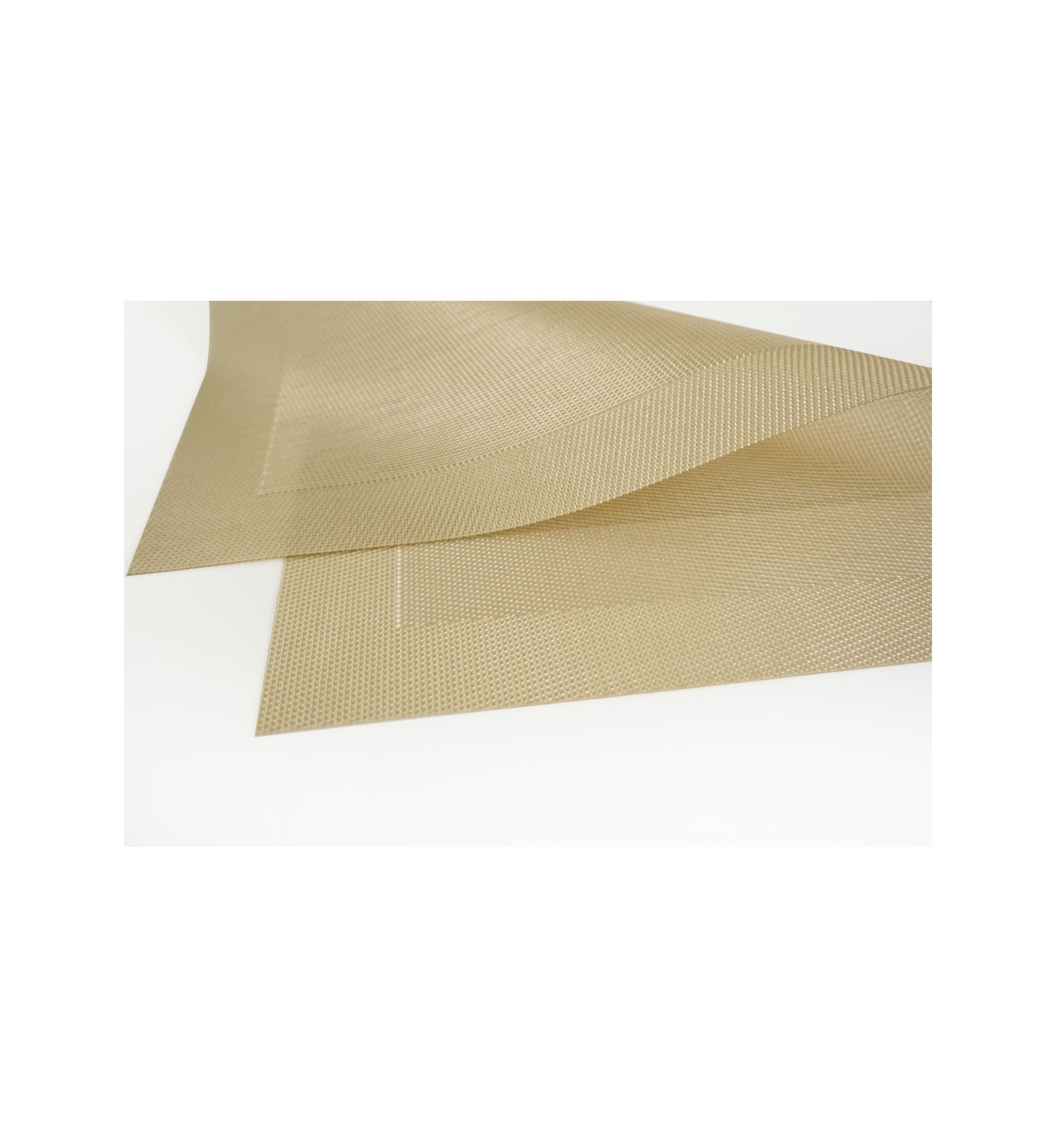Napa Woven Textilene Crossweave With Solid Geometric Pattern Reversible 12" x 18" Rectangular Placemat Set of 4