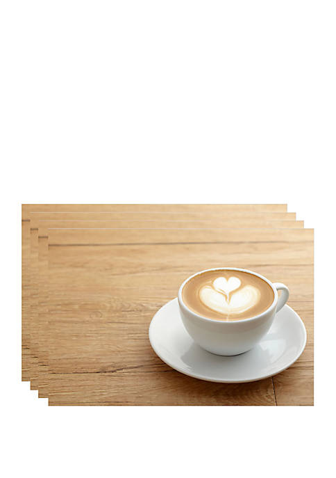 Dainty Home Cappuccino Printed Foam Placemats- Set of