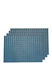 Checkers Basket Weave Textilene Reversible Set of 4 Placemats