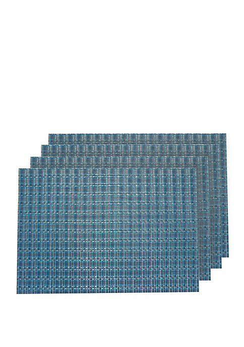 Dainty Home Checkers Basket Weave Textilene Reversible Set
