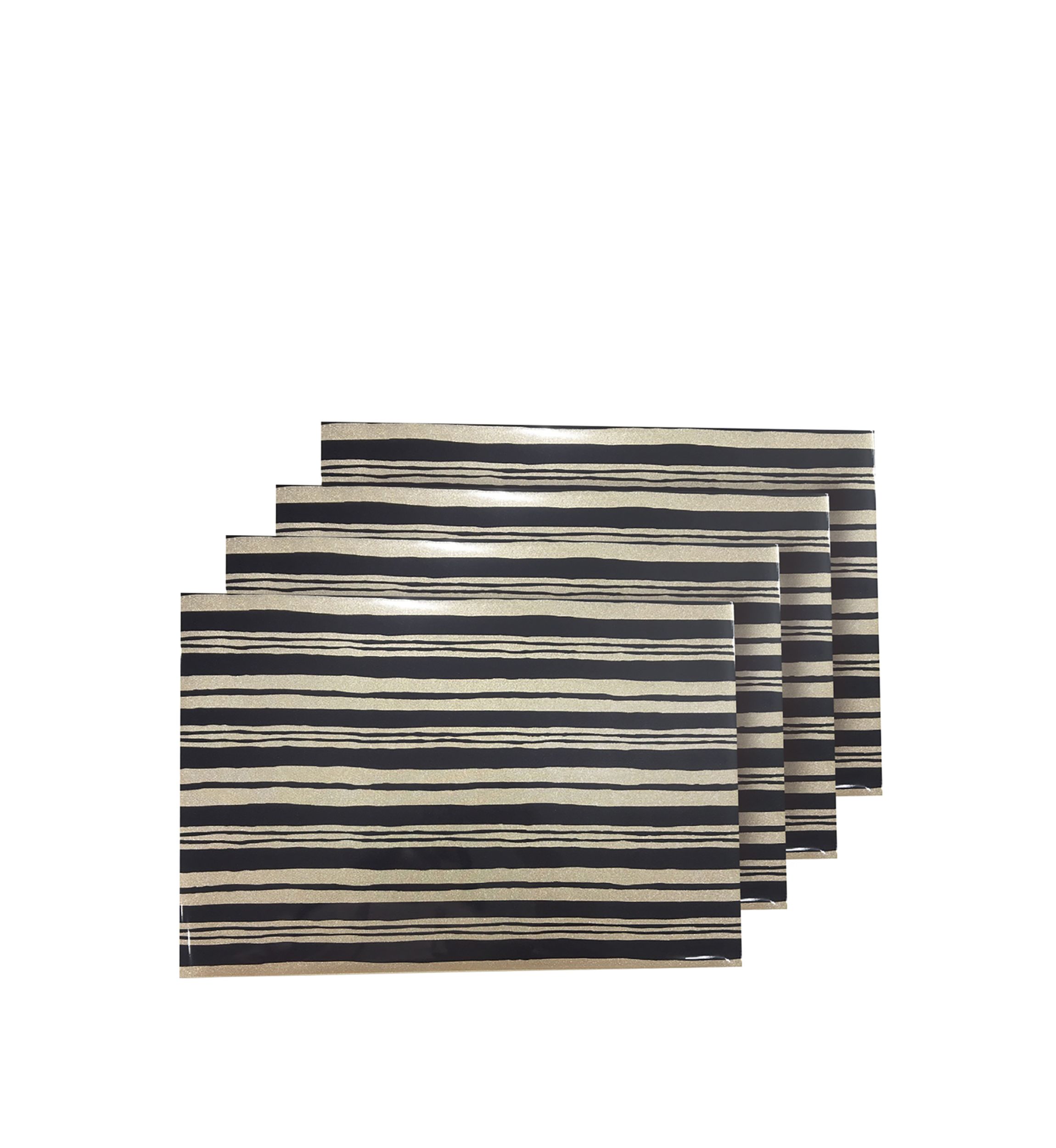 Jagged Reversible Metallic Printed Set of 4 Placemats
