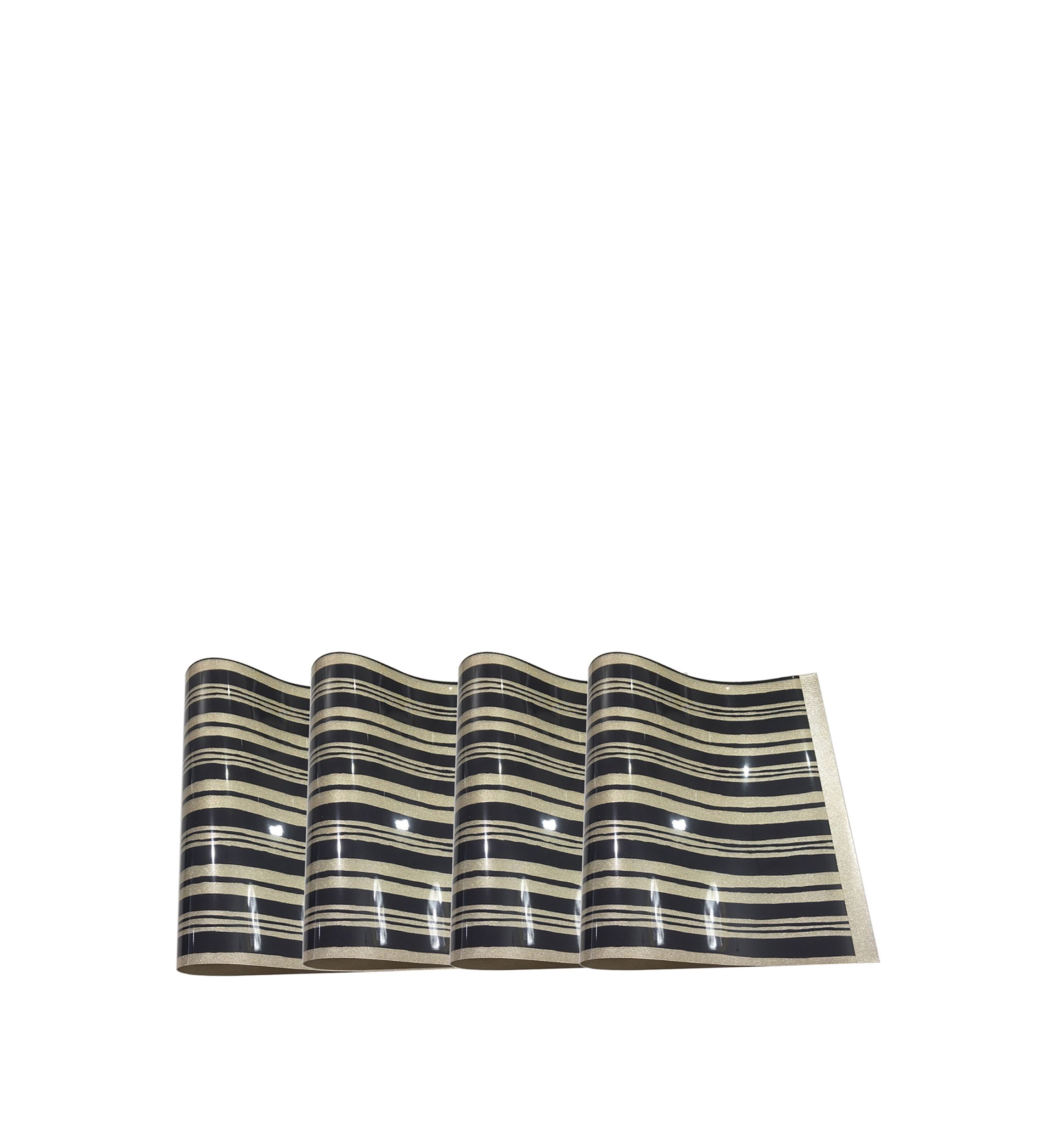 Jagged Reversible Metallic Printed Set of 4 Placemats