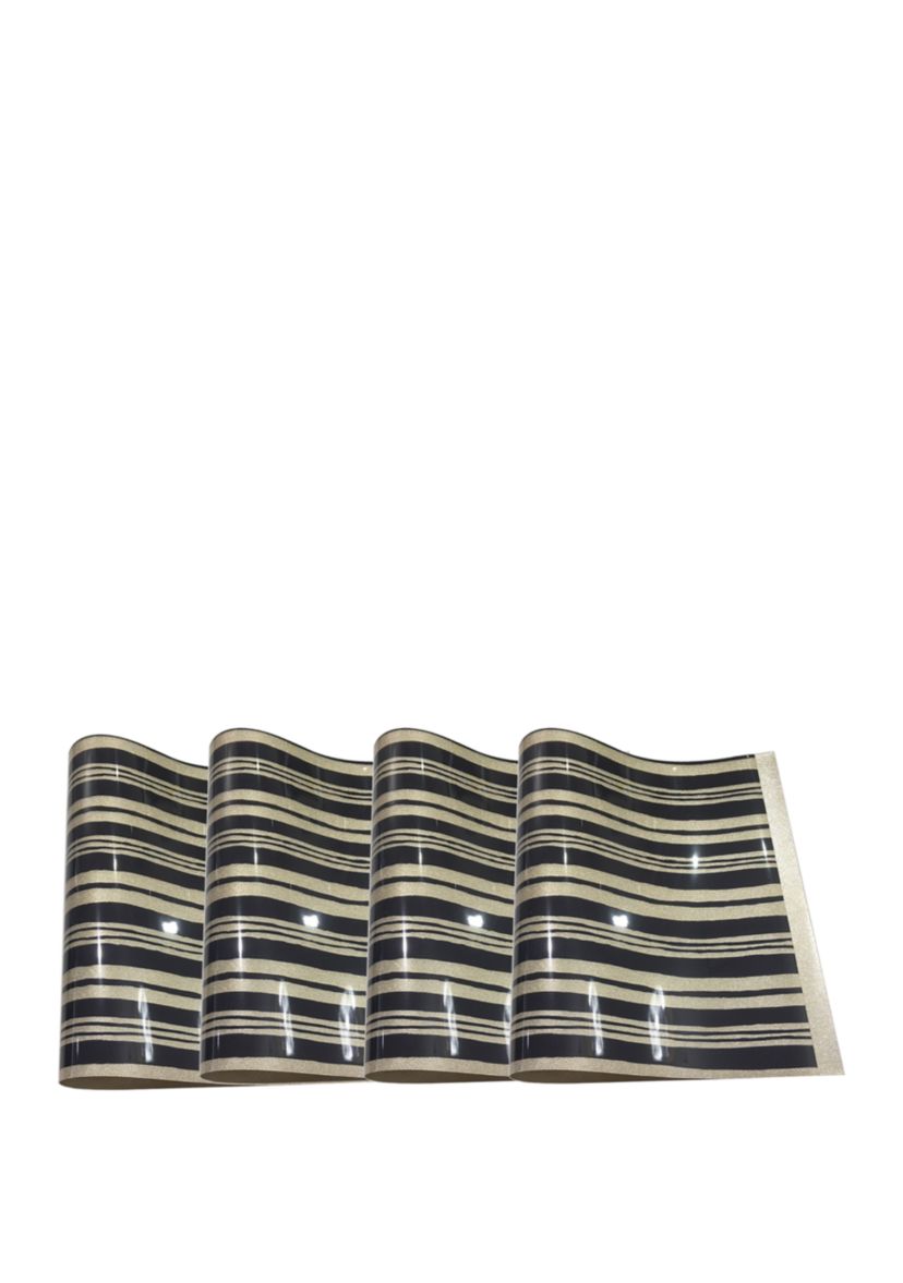 Jagged Reversible Metallic Printed Set of 4 Placemats