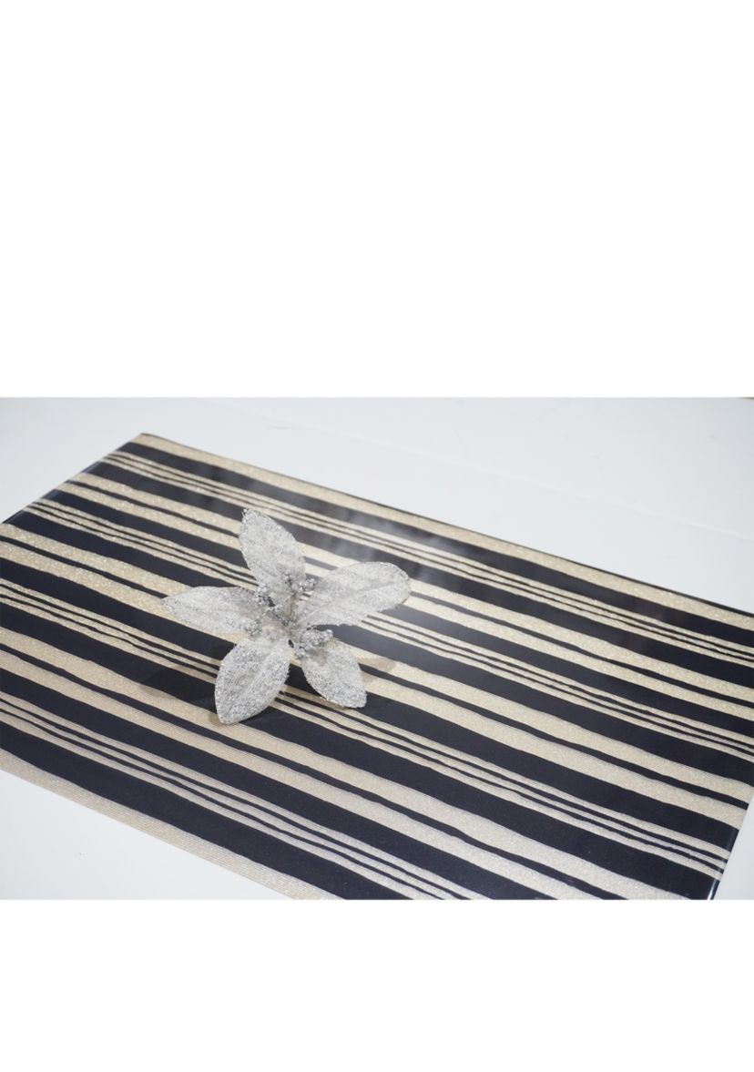 Jagged Reversible Metallic Printed Set of 4 Placemats