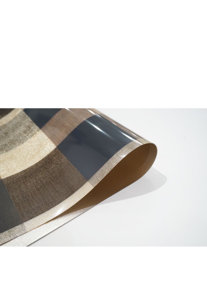 Plaid Reversible Metallic Printed Set of 4 Placemats