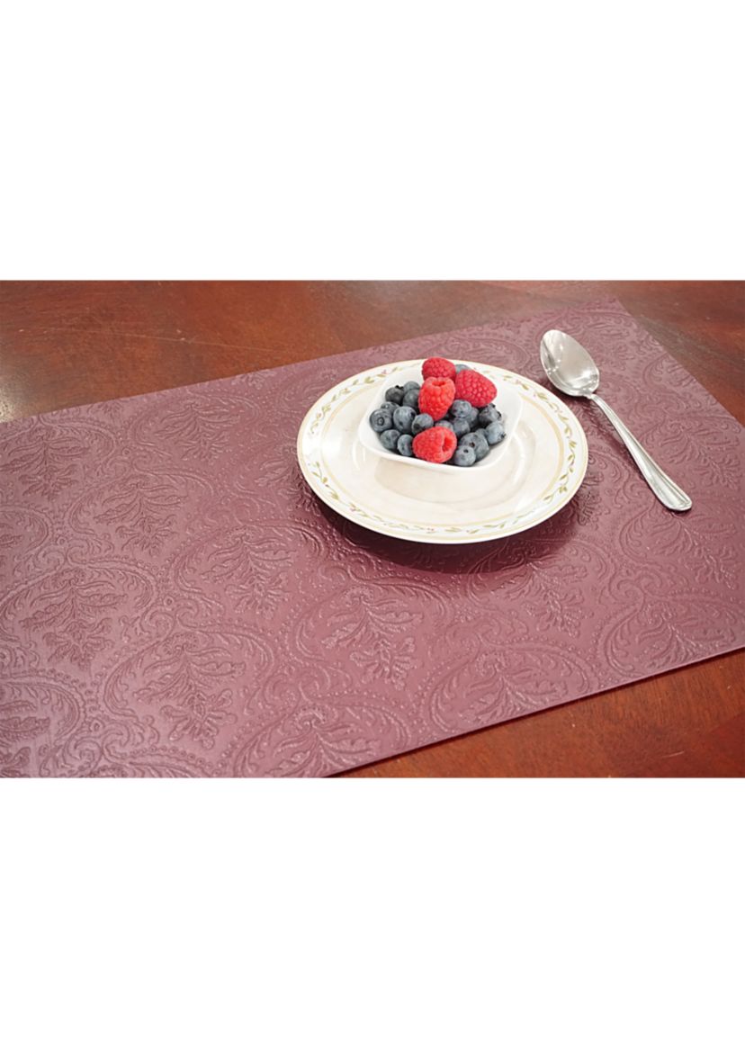 Venecia Faux Leather with Suede Backing Placemats-Set of 4