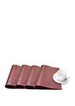 Venecia Faux Leather with Suede Backing Placemats-Set of 4