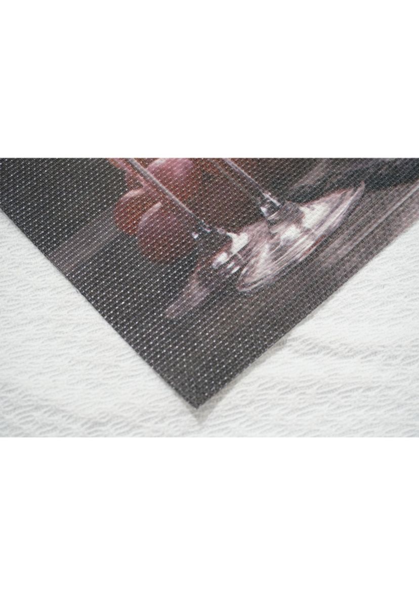 Wine and Grapes Print Textilene Set of 4 Placemats
