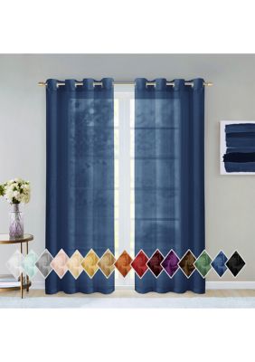Dainty Home Malibu Solid Color Semi-Sheer Extra Wide Grommet Panel Pair Window Curtains 2 Panels 54" x 84ï¿½ï¿½ï¿½