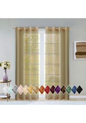 Dainty Home Malibu Solid Color Semi-Sheer Extra Wide Grommet Panel Pair Window Curtains 2 Panels 54" x 84ï¿½ï¿½ï¿½, 84 in