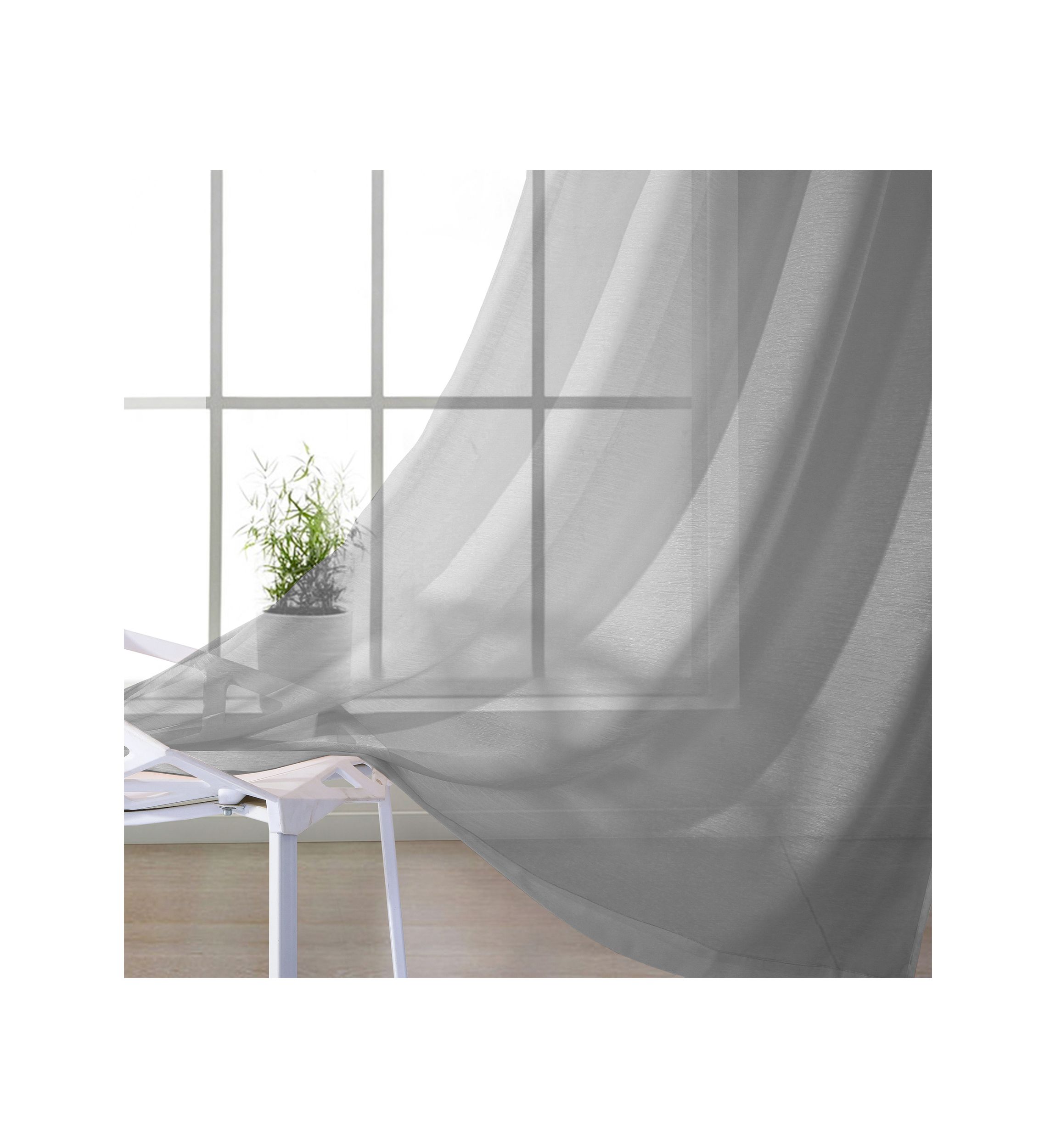 Malibu Solid Color Semi-Sheer Extra Wide Grommet Panel Pair Window Curtains 108" x 84”